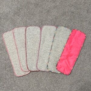 Set of 6 Ragababe size large reusable cloth diaper inserts hemp cotton
